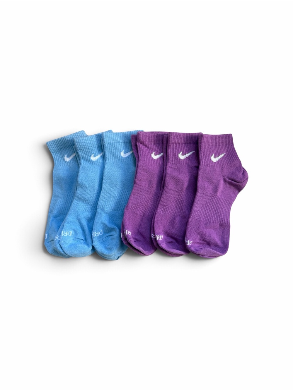 Nike Women’s Dri-FIT Socks – 6 Pairs – Blue & Purple – NWOT